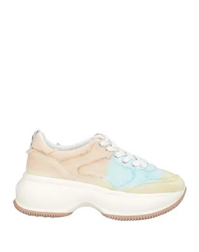 Hogan Woman Sneakers Beige Size 9.5 Cotton
