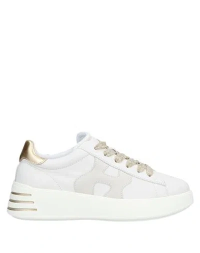 Hogan Woman Sneakers Beige Size 5 Soft Leather In Nude