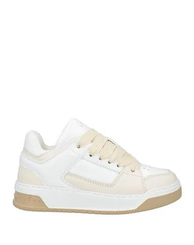 Hogan Woman Sneakers Beige Size 6 Leather In Sand