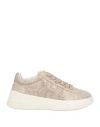 Hogan Woman Sneakers Beige Size 8 Leather In Beige