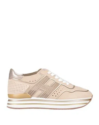 Hogan Woman Sneakers Beige Size 6.5 Leather