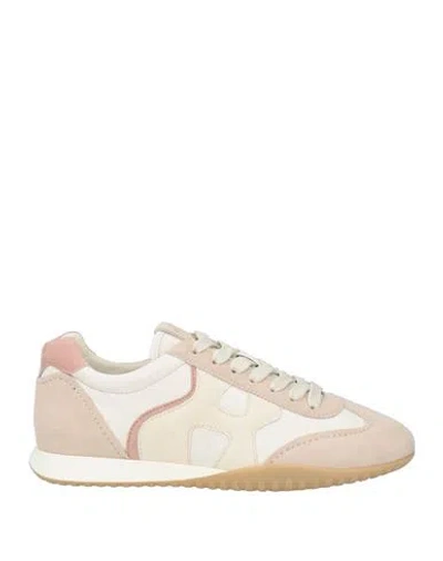 Hogan Woman Sneakers Beige Size 8 Leather In Neutral