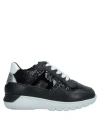 Hogan Woman Sneakers Black Size 10c Soft Leather, Textile Fibers In Black