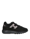 Hogan Woman Sneakers Black Size 4.5 Leather, Textile Fibers In Black