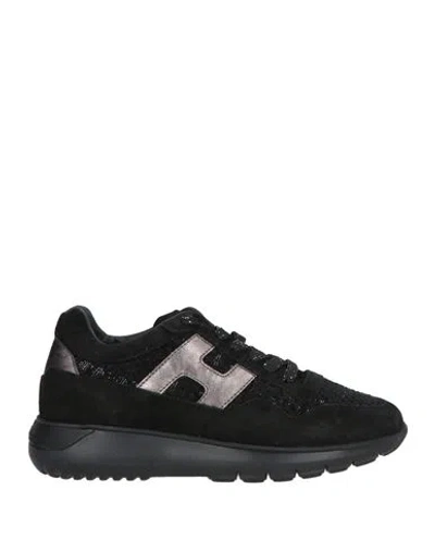 Hogan Woman Sneakers Black Size 4.5 Leather, Textile Fibers