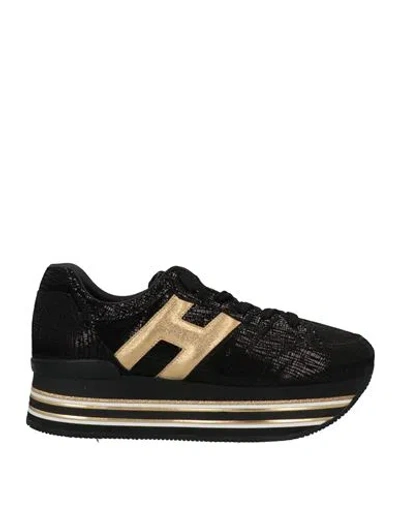 Hogan Woman Sneakers Black Size 11.5 Soft Leather