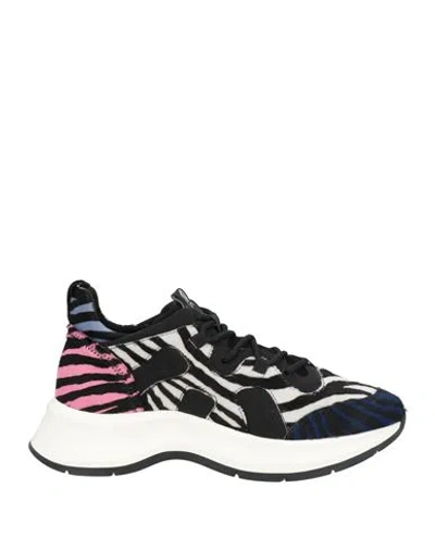 Hogan Woman Sneakers Black Size 5.5 Leather, Textile Fibers