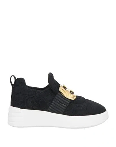 Hogan Woman Sneakers Black Size 6 Textile Fibers