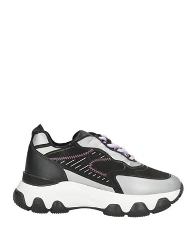 Hogan Woman Sneakers Black Size 6.5 Leather, Textile Fibers