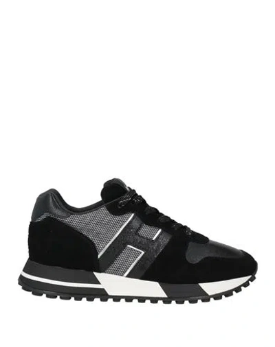 Hogan Woman Sneakers Black Size 6.5 Leather, Textile Fibers