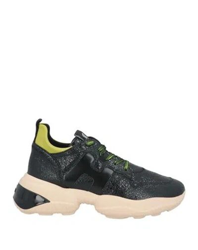 Hogan Woman Sneakers Black Size 7 Leather
