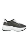 Hogan Woman Sneakers Black Size 7 Leather In Black