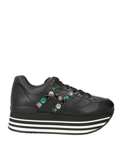 Hogan Woman Sneakers Black Size 7.5 Leather