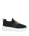 Hogan Woman Sneakers Black Size 7.5 Textile Fibers In Black