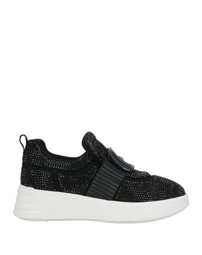 Hogan Woman Sneakers Black Size 8 Leather