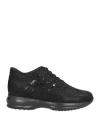Hogan Woman Sneakers Black Size 8 Leather In Black