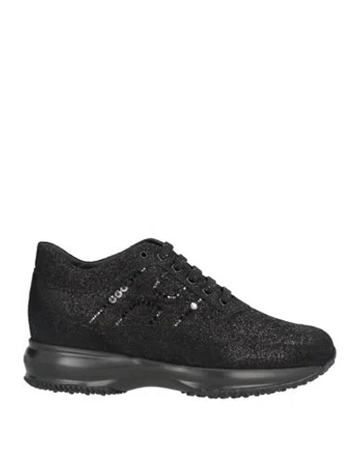 Hogan Woman Sneakers Black Size 8 Leather