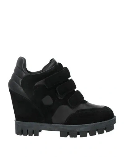 Hogan Woman Sneakers Black Size 8 Leather