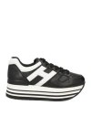 Hogan Woman Sneakers Black Size 4 Soft Leather In Black