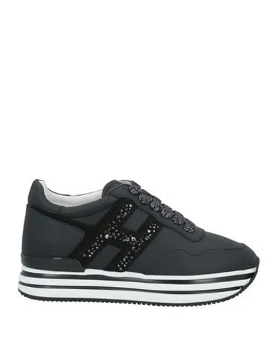Hogan Woman Sneakers Black Size 8 Leather