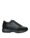Hogan Woman Sneakers Black Size 8 Leather In Black