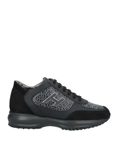 Hogan Woman Sneakers Black Size 8 Leather