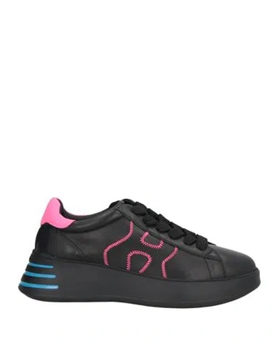 Hogan Woman Sneakers Black Size 8 Leather