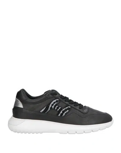 Hogan Woman Sneakers Black Size 8 Leather