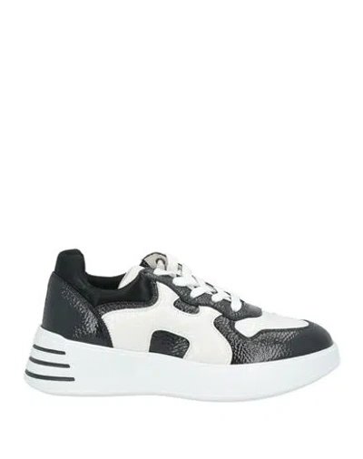 Hogan Woman Sneakers Black Size 8 Leather, Textile Fibers