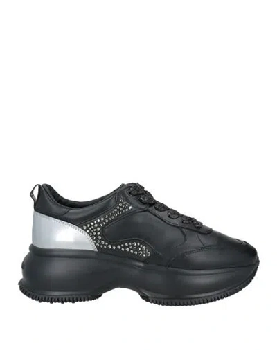 Hogan Woman Sneakers Black Size 9.5 Leather