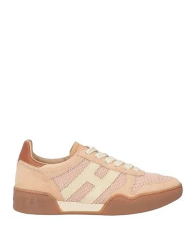 Hogan Woman Sneakers Blush Size 5 Leather, Textile Fibers In Pink
