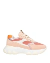 Hogan Woman Sneakers Blush Size 6 Leather, Textile Fibers In Multi