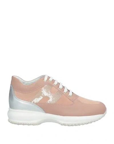 Hogan Woman Sneakers Blush Size 8 Leather In Pink