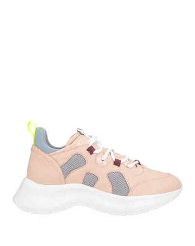 Hogan Woman Sneakers Blush Size 8 Leather, Textile Fibers In Pink