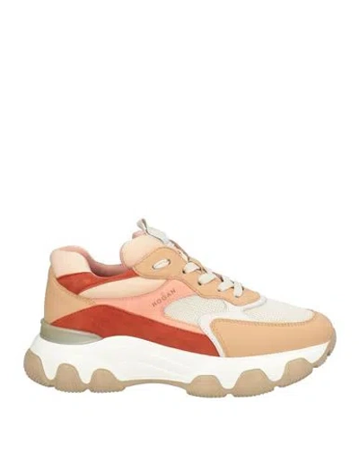 Hogan Woman Sneakers Blush Size 7.5 Leather, Textile Fibers In Pink