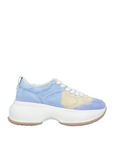 Hogan Woman Sneakers Bright Blue Size 9.5 Cotton