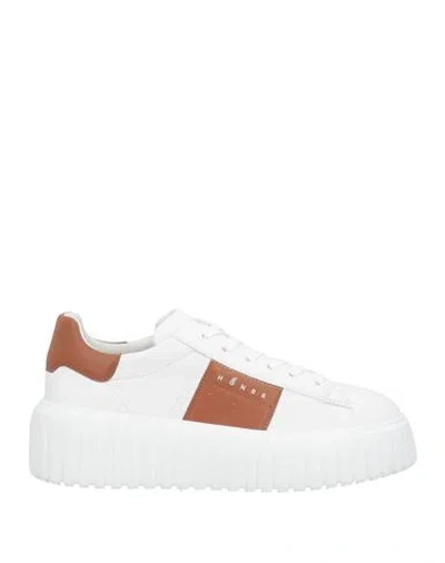 Hogan Woman Sneakers Brown Size 11 Leather