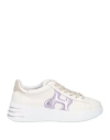 Hogan Woman Sneakers Cream Size 8 Leather In White
