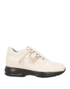 Hogan Woman Sneakers Cream Size 8 Soft Leather In White