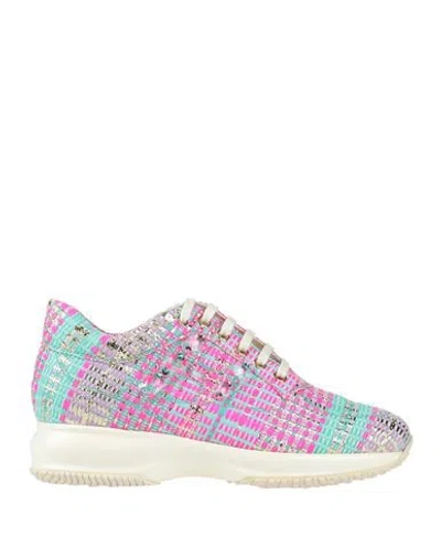 Hogan Woman Sneakers Fuchsia Size 7 Textile Fibers In Pink