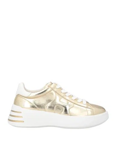 Hogan Woman Sneakers Gold Size 4 Leather