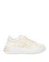 Hogan Woman Sneakers Gold Size 5 Leather In Neutral