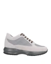 Hogan Woman Sneakers Grey Size 7.5 Leather, Textile Fibers In Gray