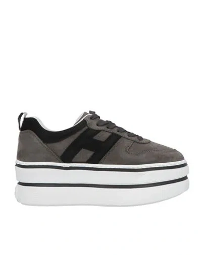 Hogan Woman Sneakers Grey Size 8 Calfskin