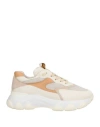 Hogan Hyperactive Panelled Suede Sneakers In White