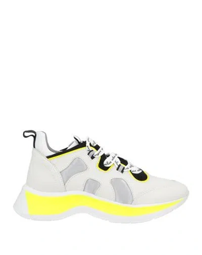 Hogan Woman Sneakers Ivory Size 6.5 Soft Leather In White