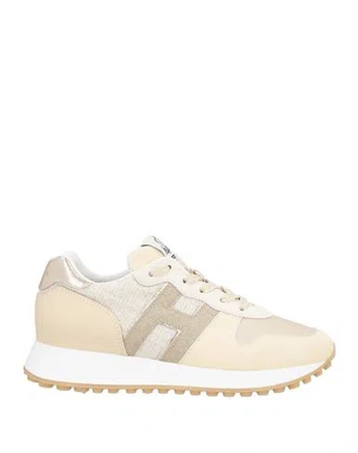 Hogan Woman Sneakers Ivory Size 7.5 Leather, Textile Fibers In White