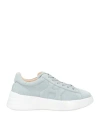 Hogan Woman Sneakers Light Blue Size 8 Leather
