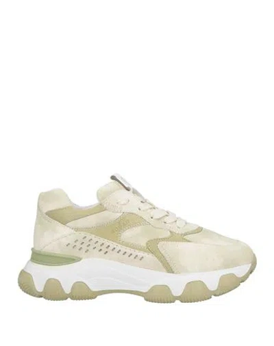 Hogan Woman Sneakers Light Green Size 8 Leather