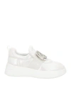 Hogan Woman Sneakers Light Grey Size 5.5 Leather In Grey